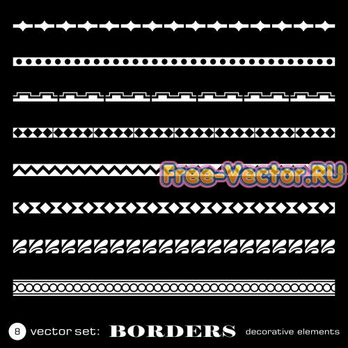 Набор бордюров в векторах