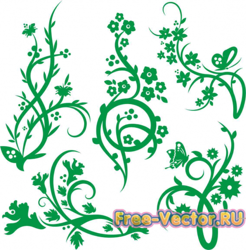 Панно цветы травы v07 cdr